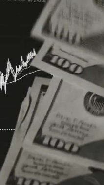 Finansal piyasadaki kripto para biriminin dijital bir grafiği gündelik olarak yükseldiğini veya düştüğünü gösteriyor. Bitcoin değeri ve kriz sırasında dijital varlık yatırımcıları için bir dolar. Tüccar kârı.