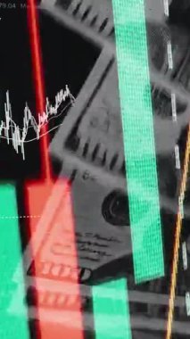 Finansal piyasadaki kripto para biriminin dijital bir grafiği gündelik olarak yükseldiğini veya düştüğünü gösteriyor. Bitcoin değeri ve kriz sırasında dijital varlık yatırımcıları için bir dolar. Tüccar kârı.