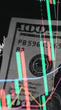 Finansal piyasadaki kripto para biriminin dijital bir grafiği gündelik olarak yükseldiğini veya düştüğünü gösteriyor. Bitcoin değeri ve kriz sırasında dijital varlık yatırımcıları için bir dolar. Tüccar kârı.