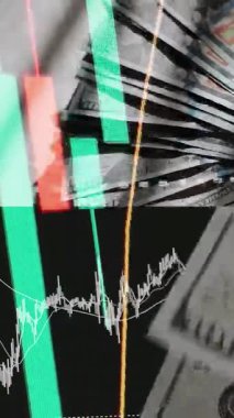 Finansal piyasadaki kripto para biriminin dijital bir grafiği gündelik olarak yükseldiğini veya düştüğünü gösteriyor. Bitcoin değeri ve kriz sırasında dijital varlık yatırımcıları için bir dolar. Tüccar kârı.