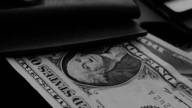 Cüzdanında dolar banknotları olan bitcoin. Dijital kripto para ve kripto para. Yatırımcı için yatırımlar. Döviz piyasası ve çevrimiçi ticaret kavramı. Boğa ve ayı pazarları ticareti