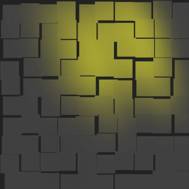 Parazit nedeniyle, çemberler atom benzeri, bulanık ve kareler loş gri, gri ve beyaz şekiller