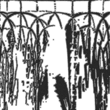 Siyah beyaz desenli, noktalı, lekeli, çizik ve çizikli sıkıntılı bir arkaplan. Soyut vektör illüstrasyonu.