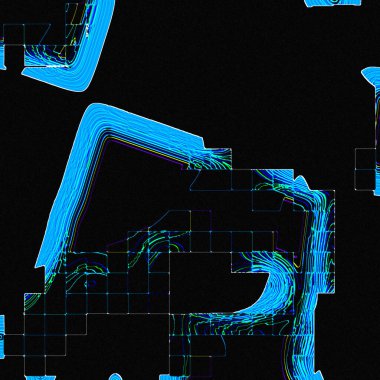 Soyut illüstrasyonun 3 boyutlu canlandırması