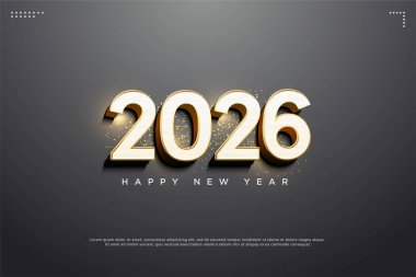 2026 yılbaşı kutlamaları için güzel altın ışık efekti arka planı.