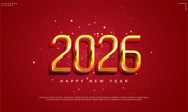 Mutlu yıllar 2026. 2026 numara tasarımı.