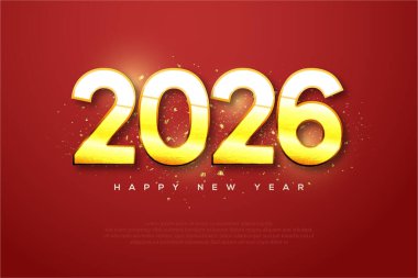 Çok güzel ve parlak bir ışık efektiyle 2026 yılınız kutlu olsun. 2026 sayı dizaynı. İlanlar, afişler ve takvimler için 2026.