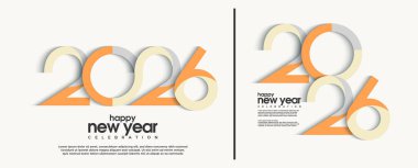 Vektör Tasarımı Mutlu yıllar 2026. Takvim ve afiş için kağıt kesiği sayı tasarımı konseptiyle. Yeni yıl kutlaması 2026.