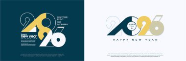 Yeni yıl 2026. Eşsiz ve çok nadir bulunan logo tasarımı. Sayı dizaynı her dokunuşun ve rengin anlamı ile dolu. 2026 şablon tasarımı.