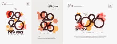 Retro tasarımı mutlu yıllar 2026. Benzersiz rakamlar ve güzel klasik bir görünüşle. Mutlu yıllar 2026 kutlamaları için tasarım.