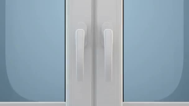 Swing open plastic window — Stock Footage Swing open plastic window Stock Video