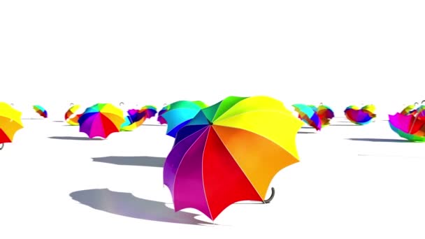 parapluies colorés sur fond blanc 