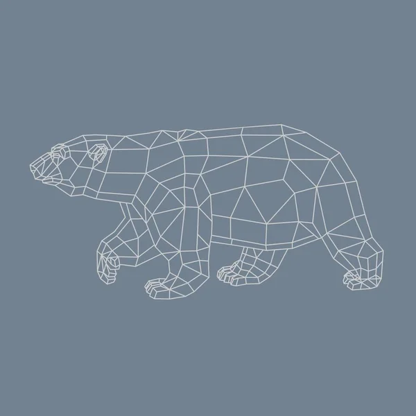 Urso polar moderna arte poligonal estilo escandinavo — Vetor de Stock