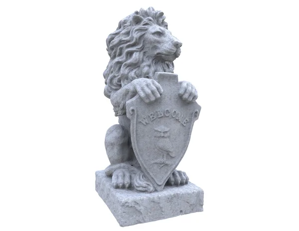 Lion sculpture on a white background — Stock Photo, Image