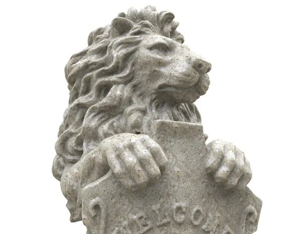 Lion sculpture on a white background — Stock Photo, Image