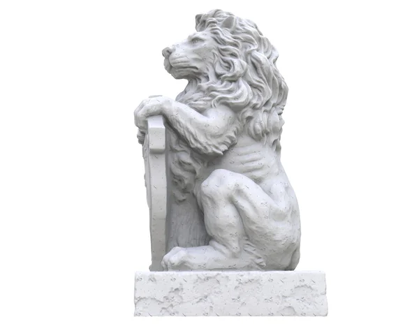 Lion sculpture on a white background — Stock Photo, Image