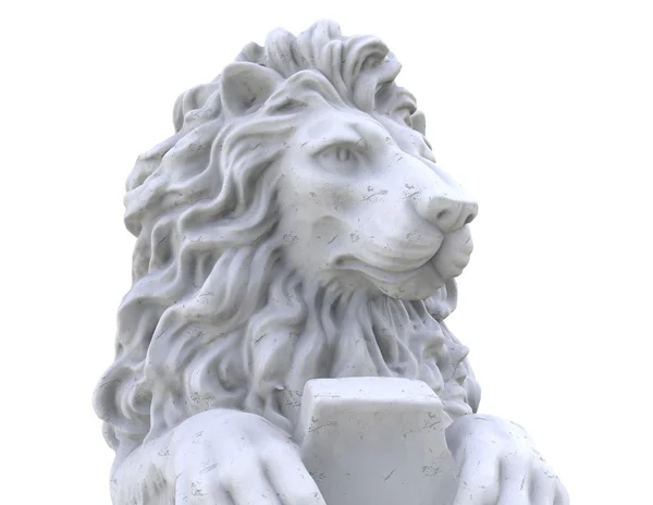 Lion sculpture on a white background — Stock Photo, Image