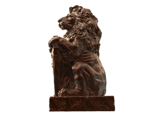 Lion sculpture on a white background — Stock Photo, Image