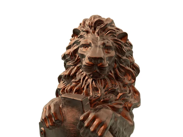 Lion sculpture on a white background — Stock Photo, Image