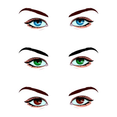kadın gözleri farklı renkler kümesi