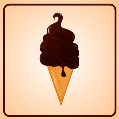 Bir gözleme fincan çikolatalı dondurma. Vektör stok görüntü