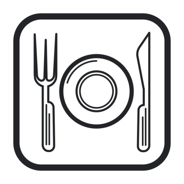 vektör çizim çatal bıçak tabak