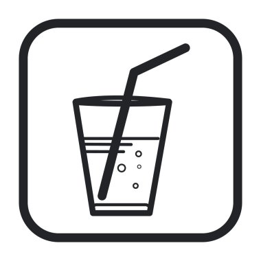 bir şeffaf plastik bardak soda bir saman ile vektör çizim