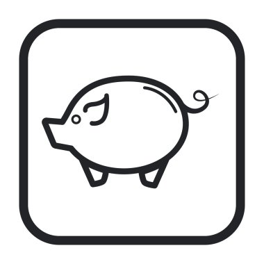 bir domuz simgesi çizgi vektör çizim