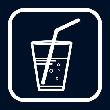 bir şeffaf plastik bardak soda bir saman ile vektör çizim