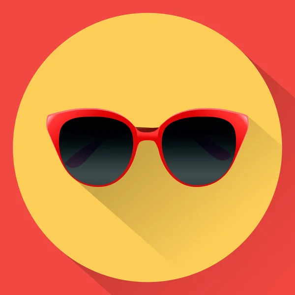 Gafas de sol para mujer icono plano — Vector de stock