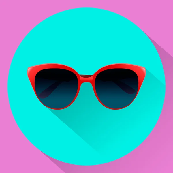 Gafas de sol para mujer icono plano — Vector de stock