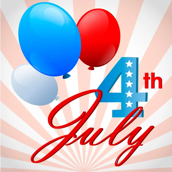 Den nezávislosti Usa pozdrav pohlednice. Čtvrtého července — Stockový vektor