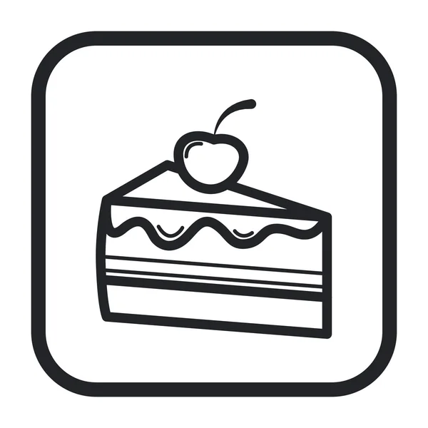 Icona della linea di illustrazione vettoriale pezzo di torta — Vettoriale Stock