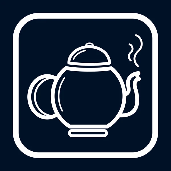 Векторная иллюстрация чайника с горячим чаем — стоковый вектор