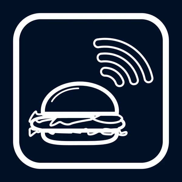 美味的汉堡 wifi 向量插图 — 图库矢量图片