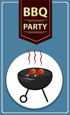 Kızarmış tavuk baget ile Barbekü parti ızgara