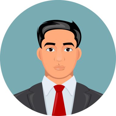 Karikatür çizimi uymak yakışıklı bir işadamı. Vektör portre stili
