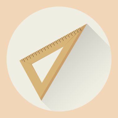 Üçgen cetvelin vektör düz simgesi