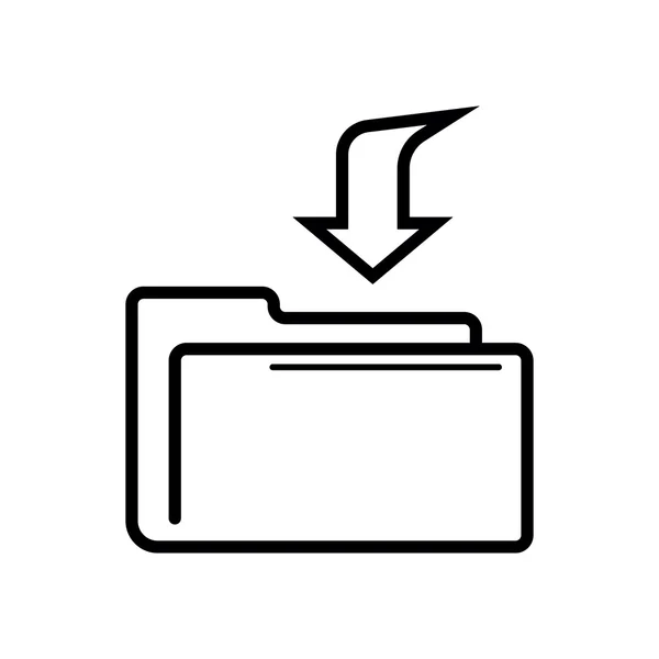 Dossier informatique avec icône vectorielle de symbole de téléchargement — Image vectorielle