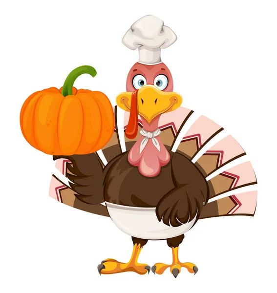 Alles Gute Zum Erntedankfest Lustige Cartoon Figur Thanksgiving Truthahn Vogel — Stockvektor