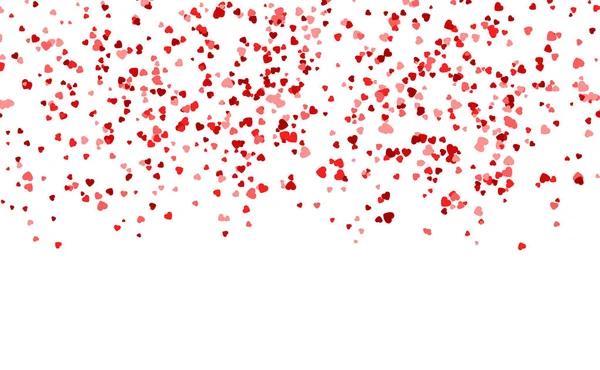 Des Petits Cœurs Roses Rouges Tombant Ciel Joyeuse Saint Valentin — Image vectorielle
