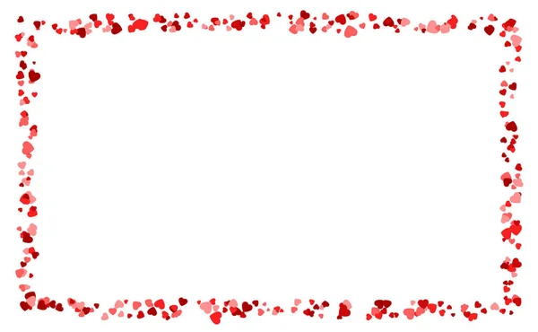 Рамка Розовых Красных Сердец Пустым Местом Посередине Счастливого Дня Святого — стоковый вектор