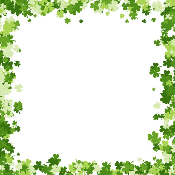 Happy Saint Patrick Day Background Made Trefoil Clover Stock Vector — Stock Vector