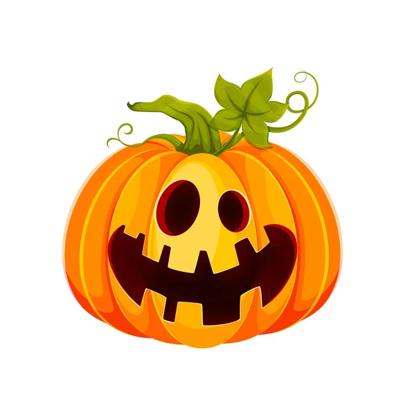 Joyeux Halloween Lanterne Jack Drôle Avec Visage Effrayant Illustration Vectorielle — Image vectorielle