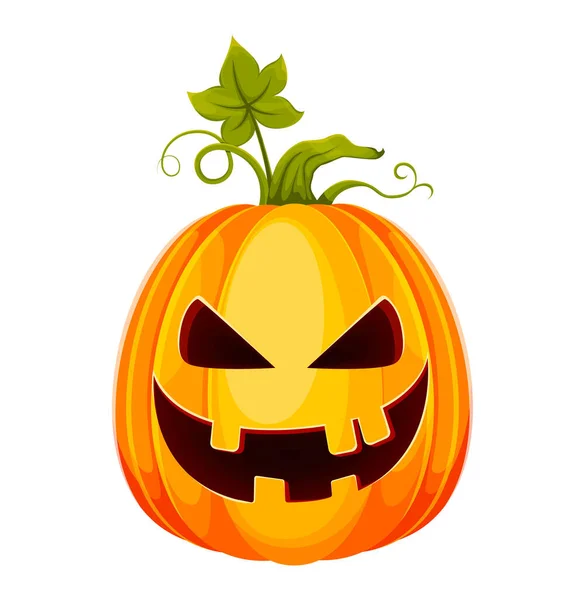 Joyeux Halloween Lanterne Jack Drôle Avec Visage Effrayant Illustration Vectorielle — Image vectorielle