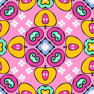  meyve ve çiçekler seamless modeli