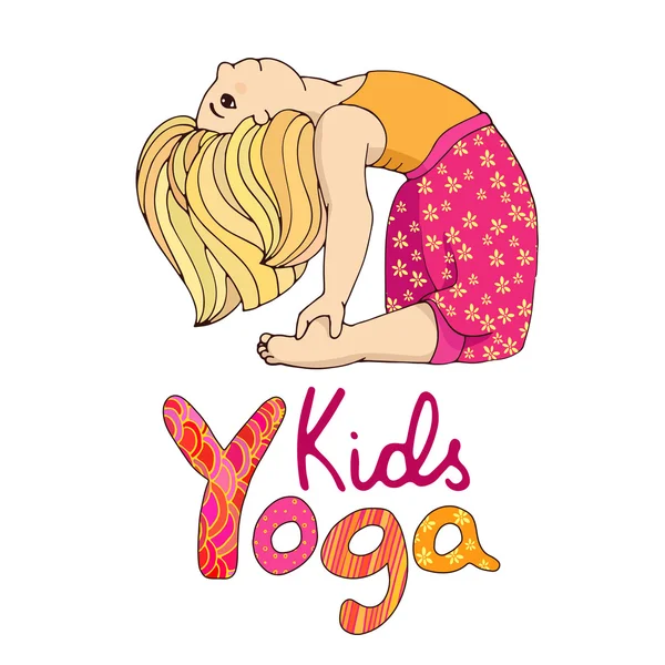 Logotipo para niños yoga . — Vector de stock