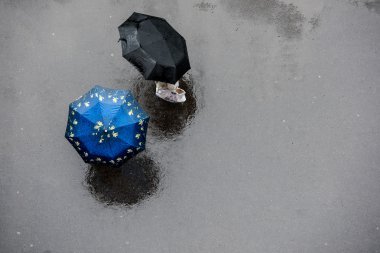 umbrella olan insanlar.