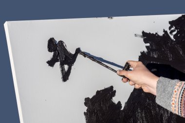 Tuval üzerine boya eylem.