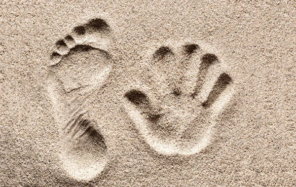 Impronte di piedi e mano . — Foto Stock